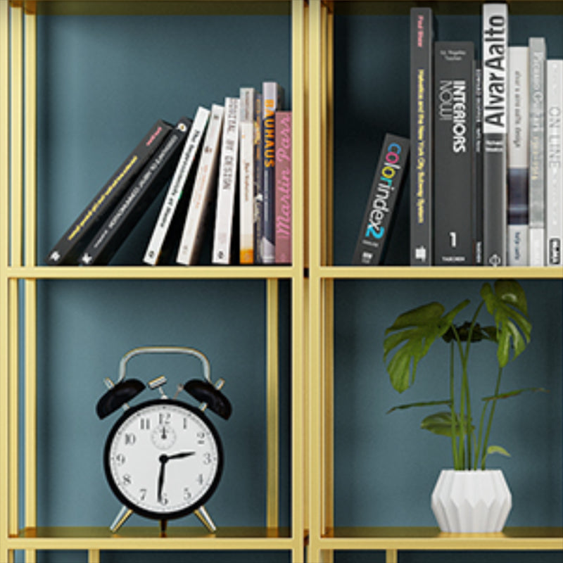 Glam Metal Open Back Bookcase Standard Bookshelf with Shelves