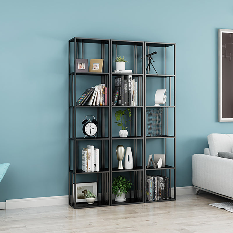 Glam Metal Open Back Bookcase Standard Bookshelf with Shelves
