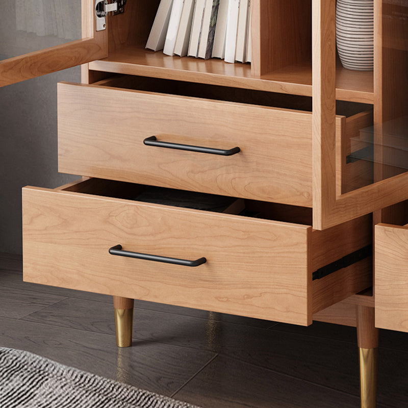 Modern Style Closed Back Bookshelf Wooden Bookcase with Drawer Storage