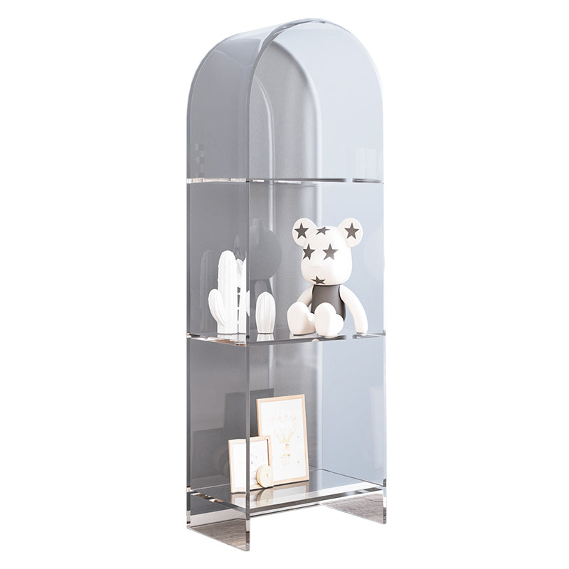 Acrylic Standard Bookshelf Glam Closed Back Bookcase with Shelves