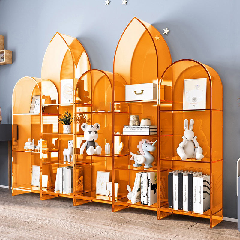 Acrylic Standard Bookshelf Glam Closed Back Bookcase with Shelves