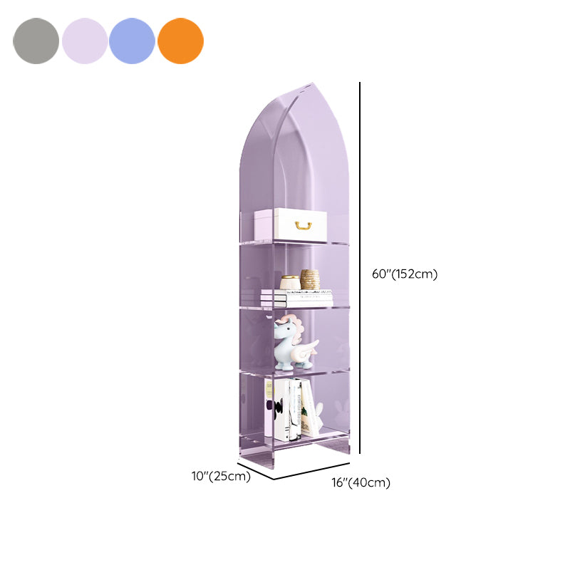 Acrylic Standard Bookshelf Glam Closed Back Bookcase with Shelves