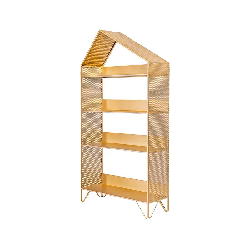 Metal Standard Bookcase Open Back Glam Bookshelf with Shelves