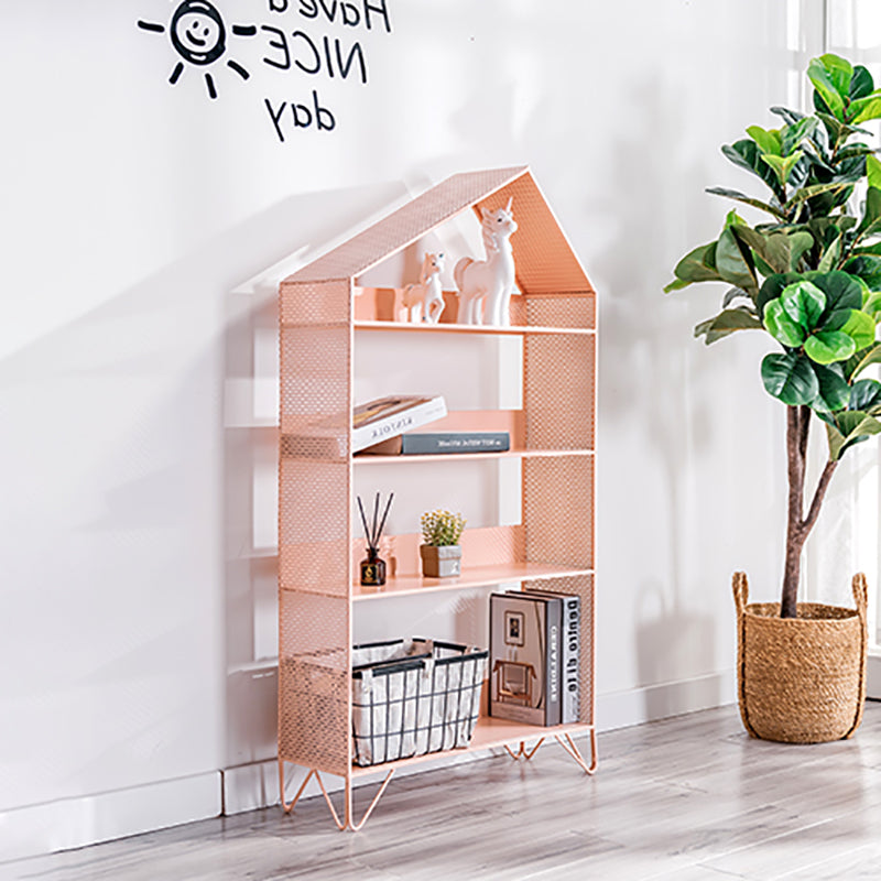 Metal Standard Bookcase Open Back Glam Bookshelf with Shelves