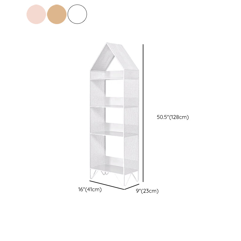 Metal Standard Bookcase Open Back Glam Bookshelf with Shelves