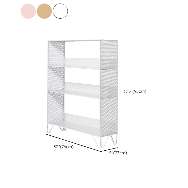 Metal Standard Bookcase Open Back Glam Bookshelf with Shelves