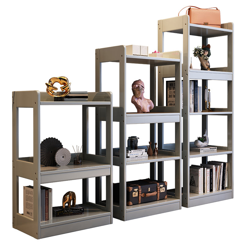 Modern Style Standard Bookshelf Wooden Open Back Bookcase with Shelves
