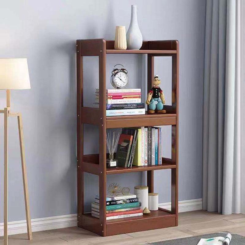Modern Style Standard Bookshelf Wooden Open Back Bookcase with Shelves