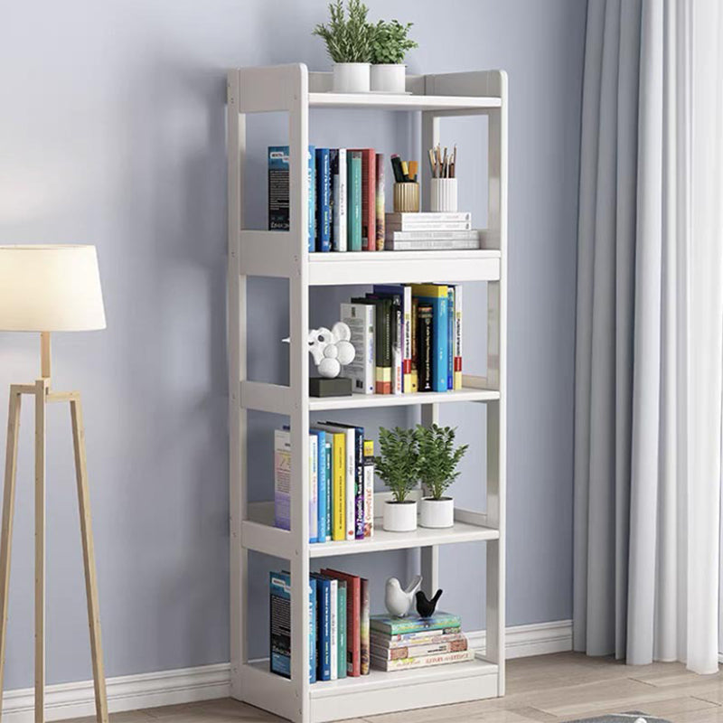 Modern Style Standard Bookshelf Wooden Open Back Bookcase with Shelves