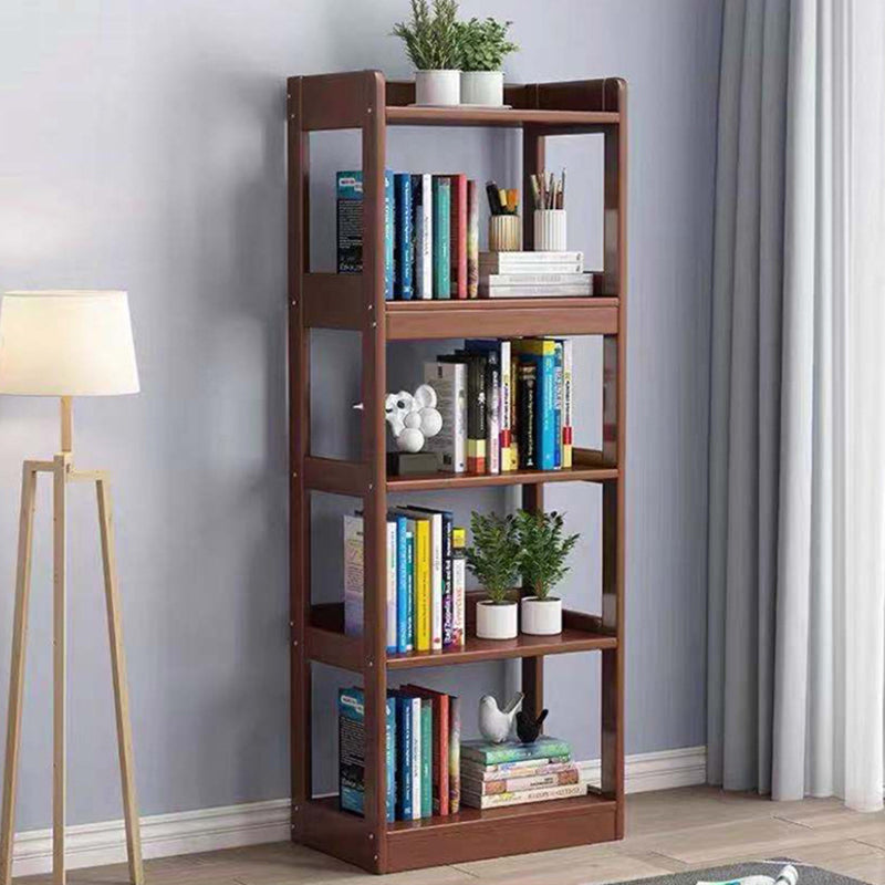 Modern Style Standard Bookshelf Wooden Open Back Bookcase with Shelves