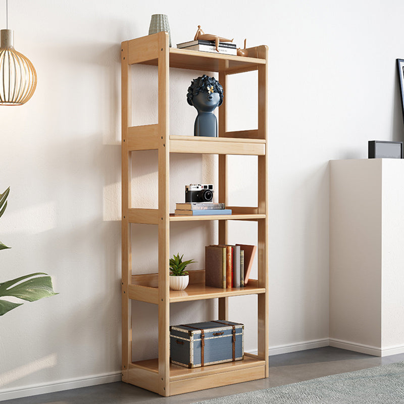 Modern Style Standard Bookshelf Wooden Open Back Bookcase with Shelves