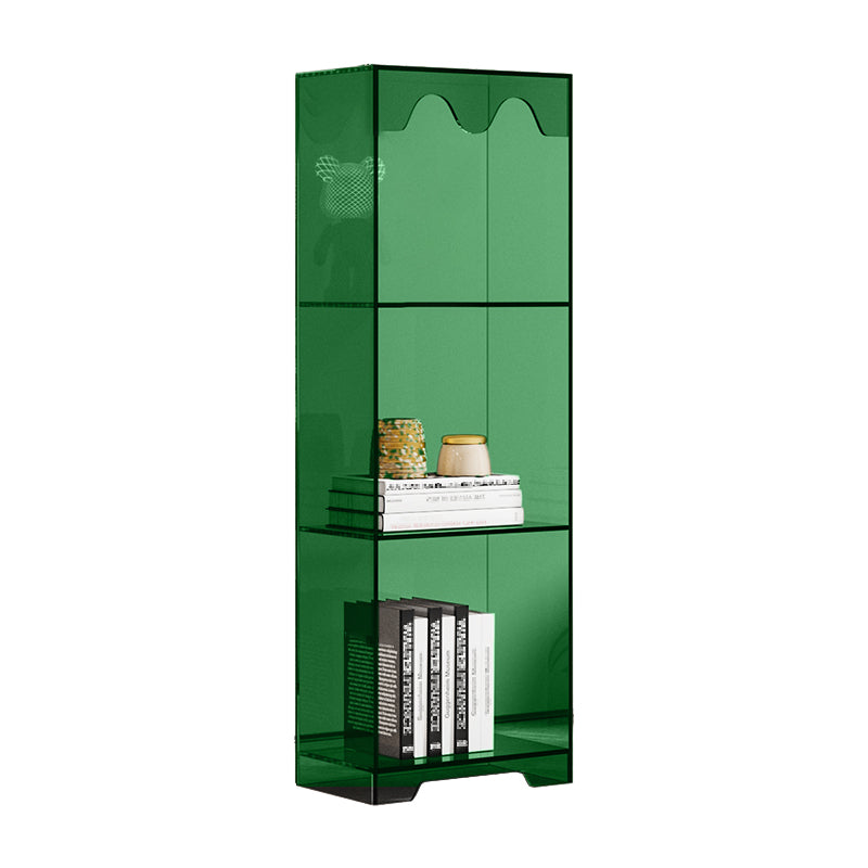 Acrylic Standard Bookshelf Closed Back Glam Bookcase with Shelves