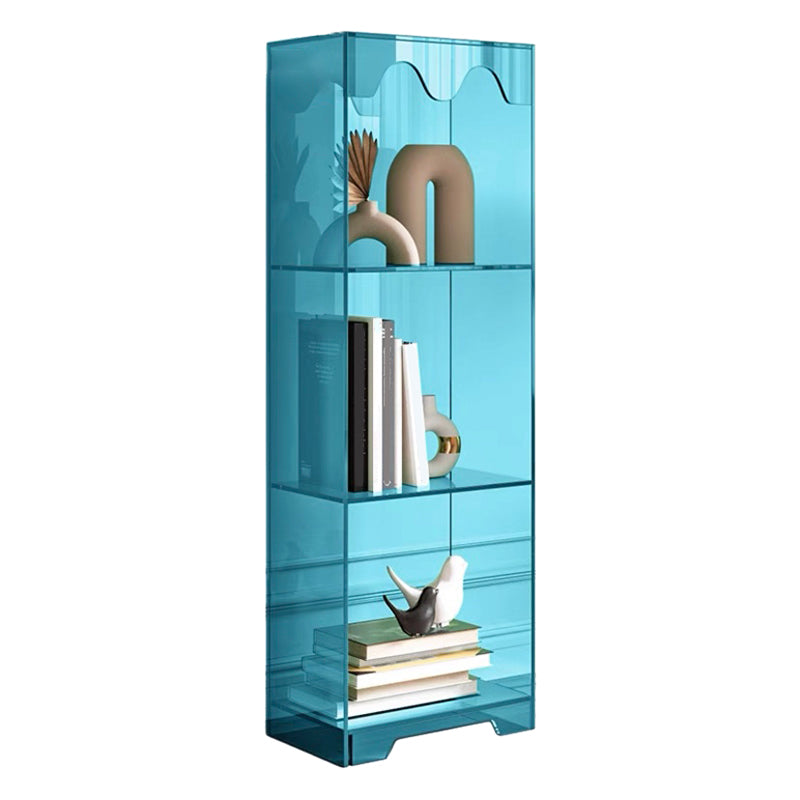 Acrylic Standard Bookshelf Closed Back Glam Bookcase with Shelves
