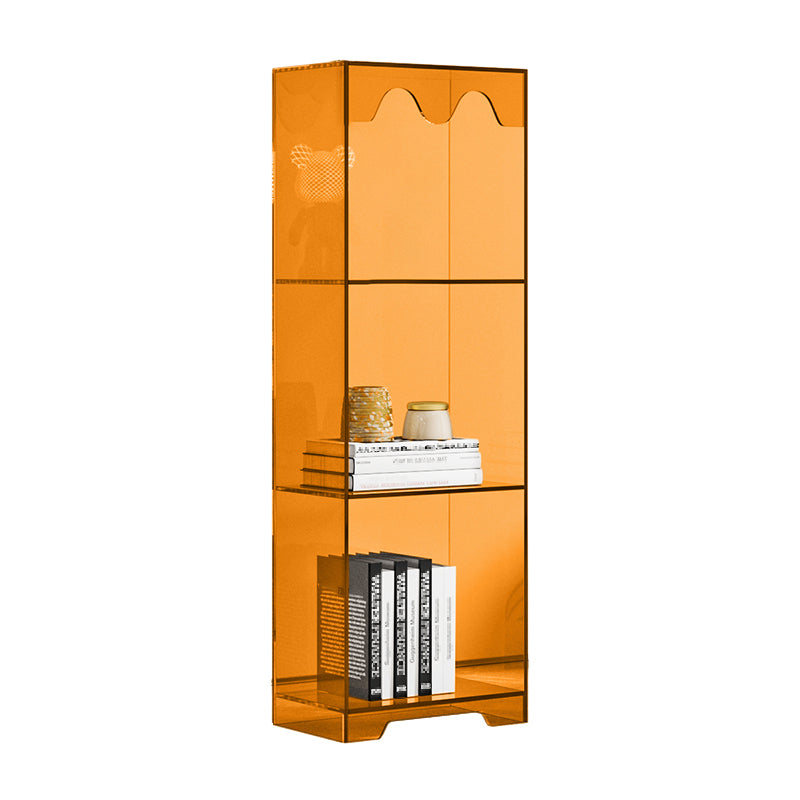 Acrylic Standard Bookshelf Closed Back Glam Bookcase with Shelves