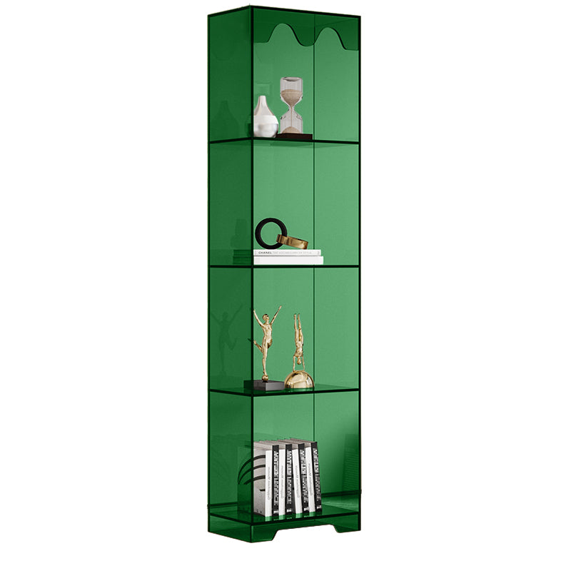 Acrylic Standard Bookshelf Closed Back Glam Bookcase with Shelves