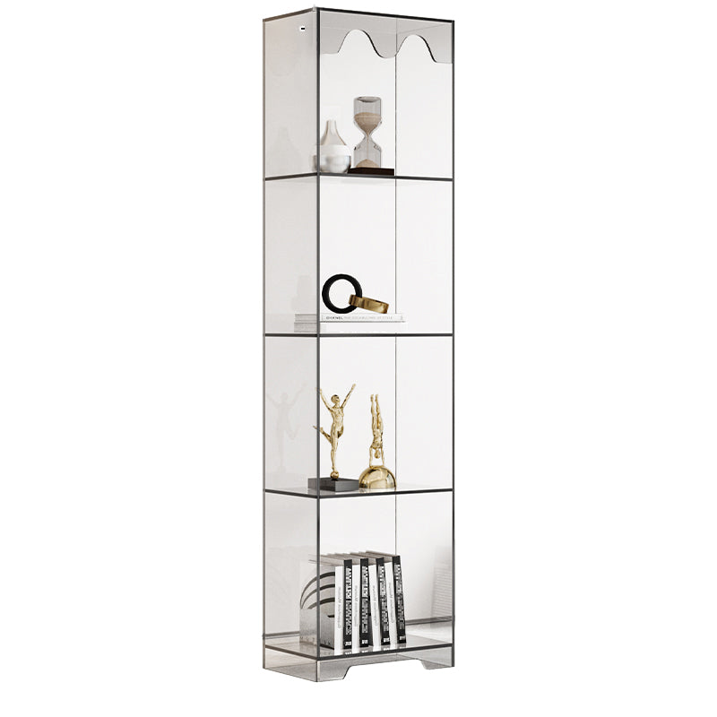 Acrylic Standard Bookshelf Closed Back Glam Bookcase with Shelves