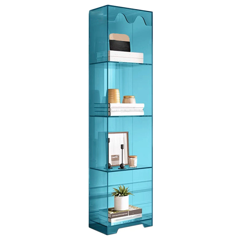 Acrylic Standard Bookshelf Closed Back Glam Bookcase with Shelves
