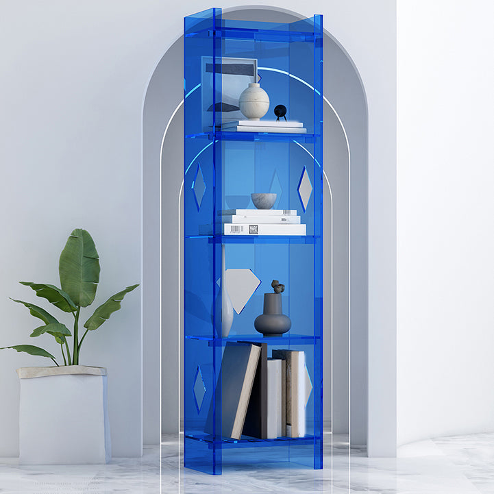 Modern Style Closed Back Standard Bookshelf Acrylic Bookcase for  Home Office