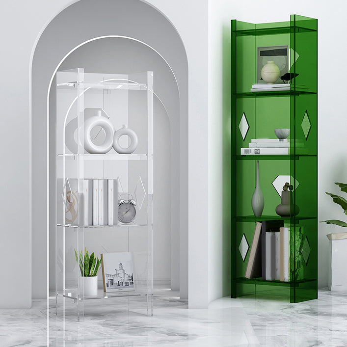 Modern Style Closed Back Standard Bookshelf Acrylic Bookcase for  Home Office