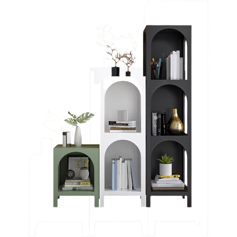 Metal Contemporary Bookcase Standard Closed Back Bookshelf with Shelves