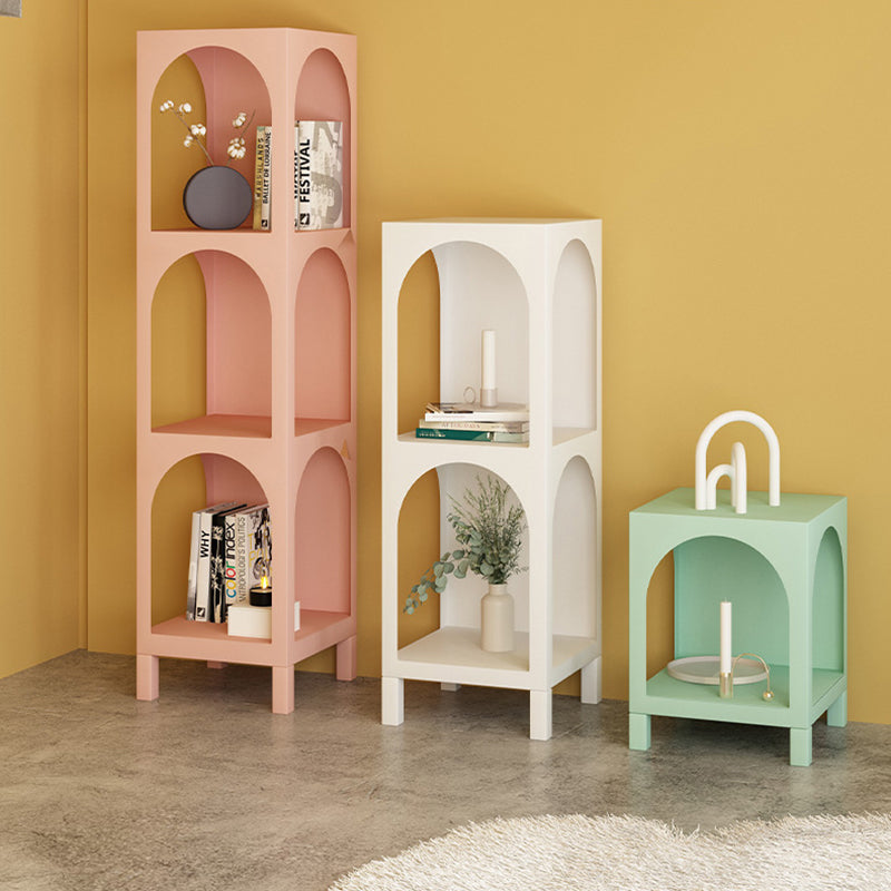 Metal Contemporary Bookcase Standard Closed Back Bookshelf with Shelves