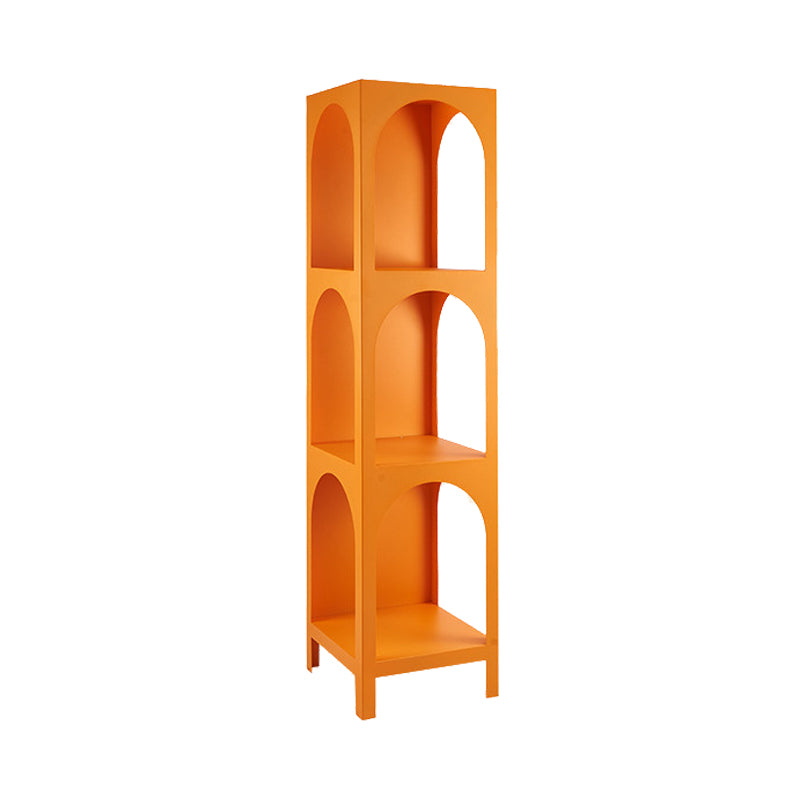 Metal Contemporary Bookcase Standard Closed Back Bookshelf with Shelves