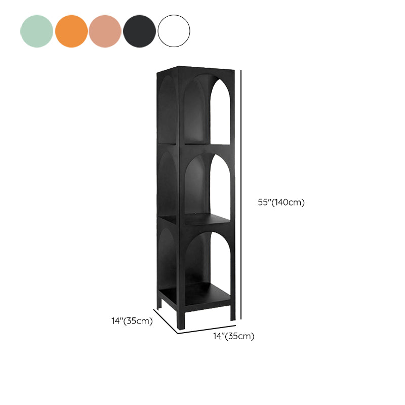 Metal Contemporary Bookcase Standard Closed Back Bookshelf with Shelves