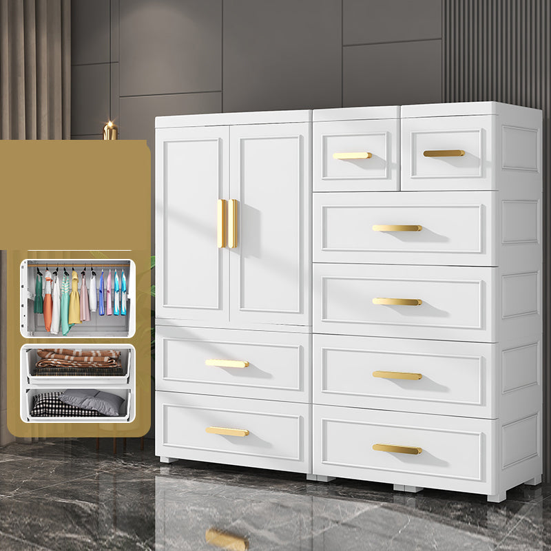 Hinged Wardrobe Cabinet Modern Plastic Storage Cabinet for Home