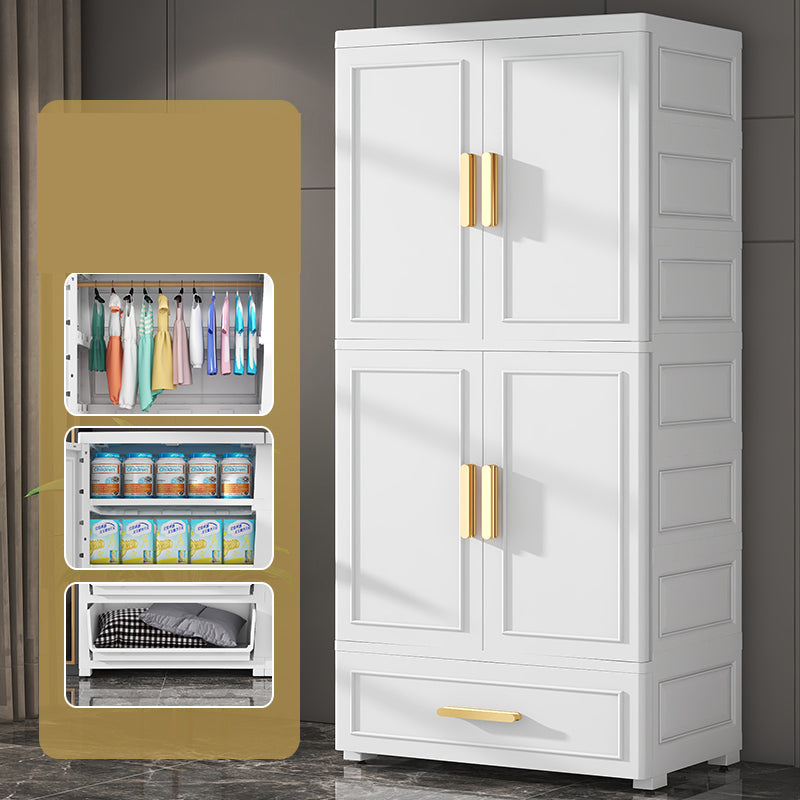 Hinged Wardrobe Cabinet Modern Plastic Storage Cabinet for Home