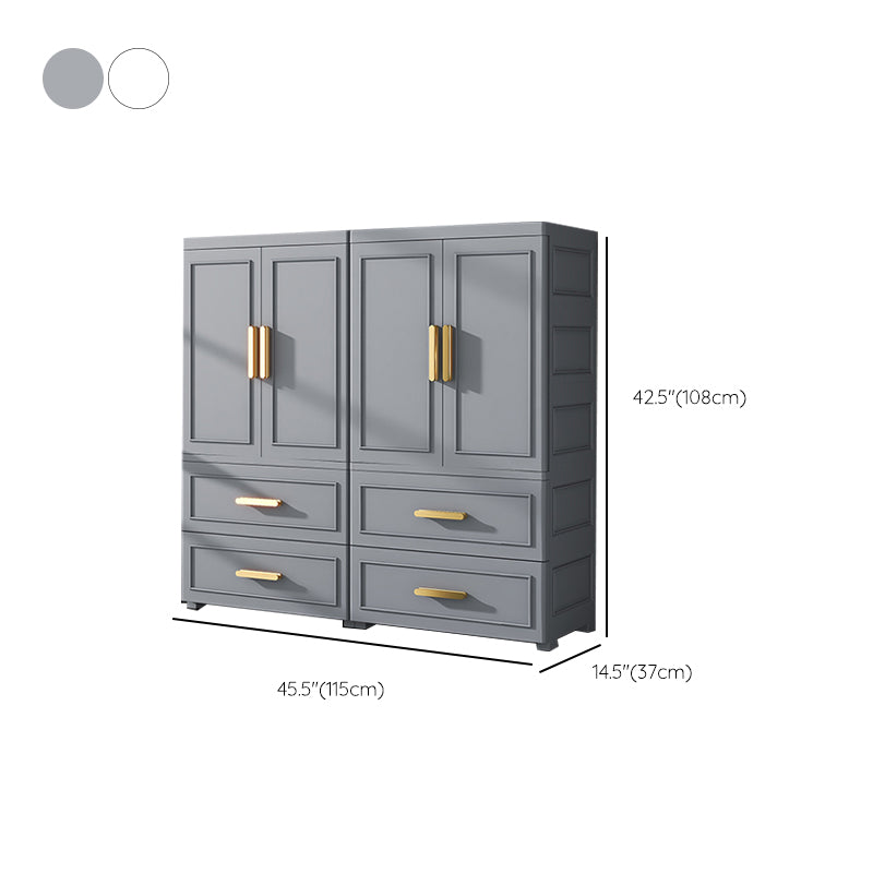 Hinged Wardrobe Cabinet Modern Plastic Storage Cabinet for Home