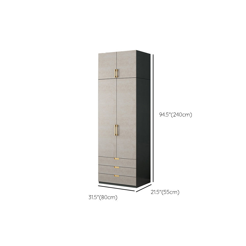 Engineered Wood Wardrobe Closet with Shelves Modern Wardrobe Cabinet