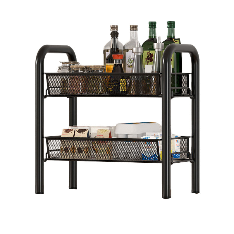Metal Dining Room Prep Table Open Shelves Rolling Kitchen Trolley