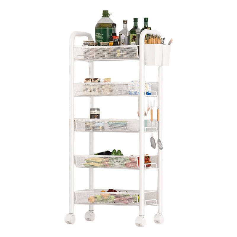 Metal Dining Room Prep Table Open Shelves Rolling Kitchen Trolley