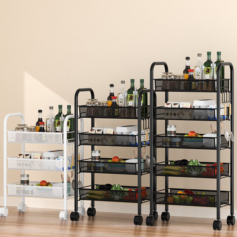 Metal Dining Room Prep Table Open Shelves Rolling Kitchen Trolley