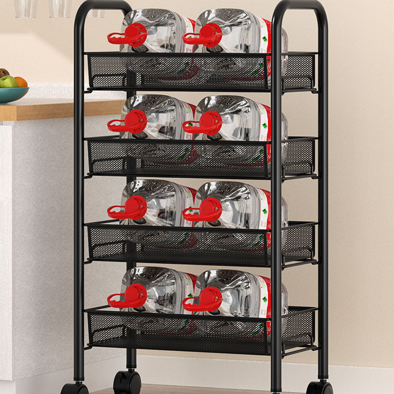 Metal Dining Room Prep Table Open Shelves Rolling Kitchen Trolley