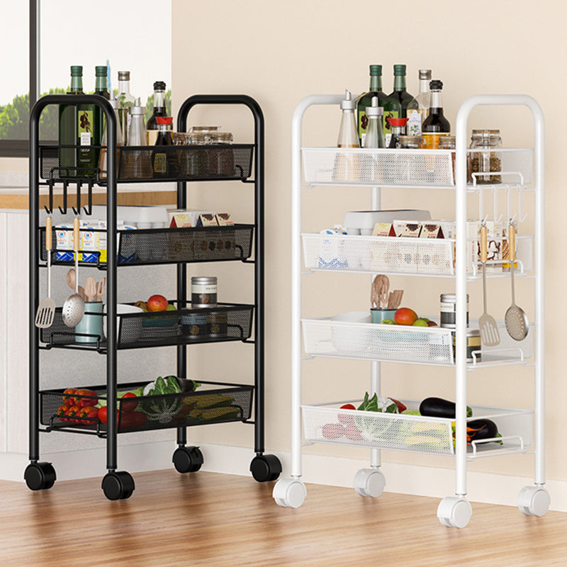Metal Dining Room Prep Table Open Shelves Rolling Kitchen Trolley