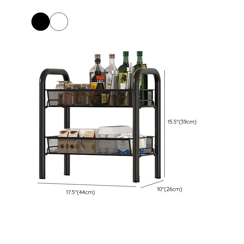Metal Dining Room Prep Table Open Shelves Rolling Kitchen Trolley