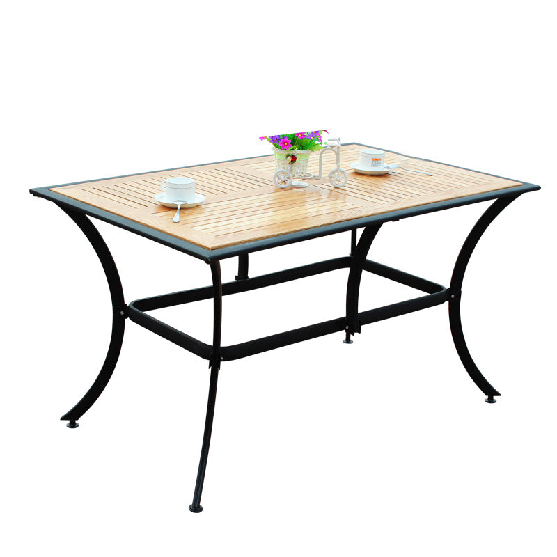 Water Resistant Glass Dining Set Contemporary Style Metal Outdoor Folding Set