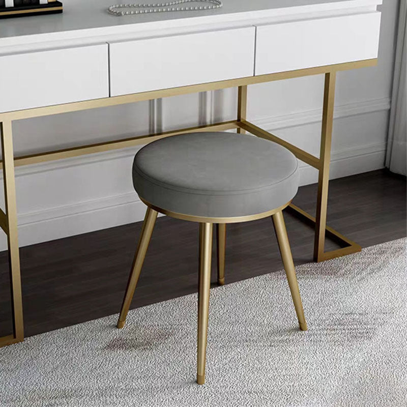 Velvet Upholstered Ottoman Velvet Colored Flower Shape Metal Frame Ottoman