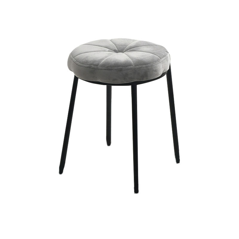 Velvet Upholstered Ottoman Velvet Colored Flower Shape Metal Frame Ottoman