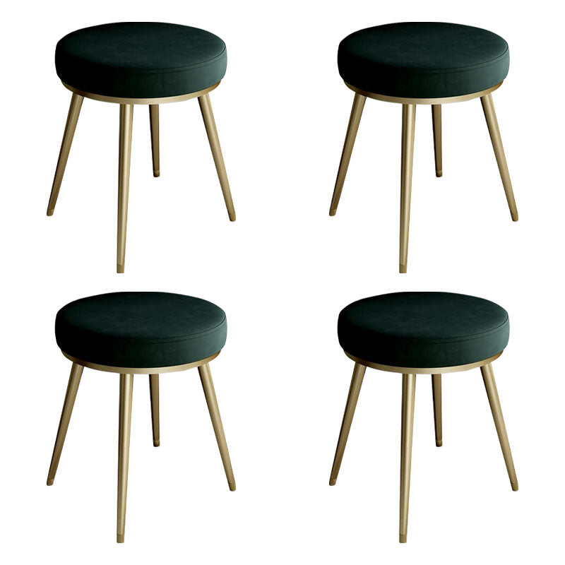 Velvet Upholstered Ottoman Velvet Colored Flower Shape Metal Frame Ottoman