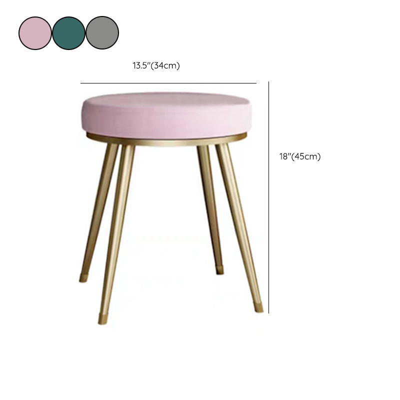 Velvet Upholstered Ottoman Velvet Colored Flower Shape Metal Frame Ottoman