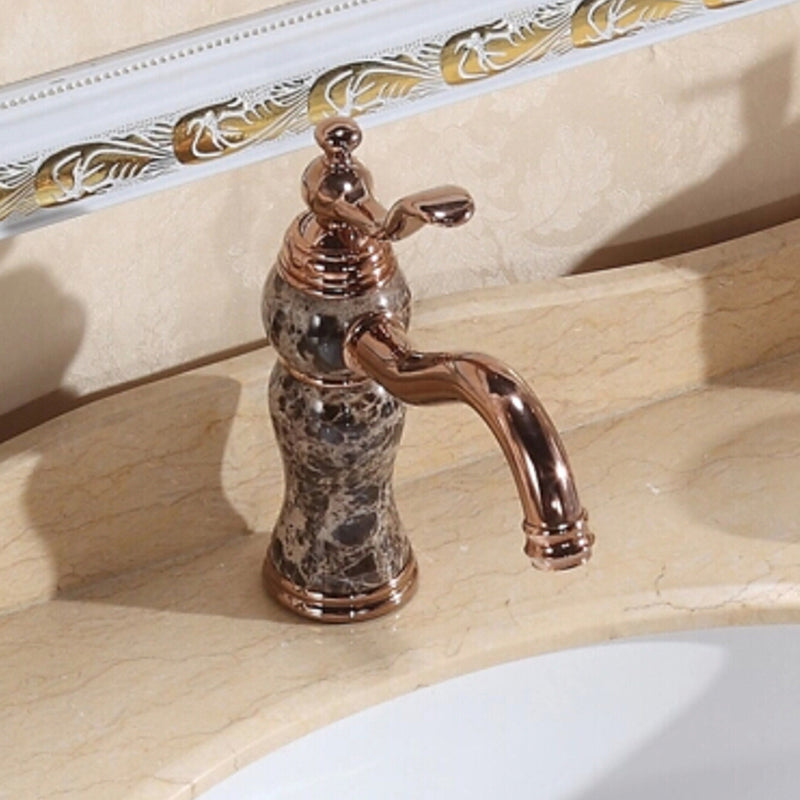 Luxury Bathroom Faucet Brass Lever Handle Low Arc Vessel Faucet