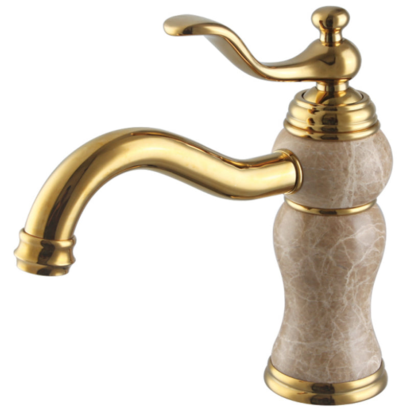 Luxury Bathroom Faucet Brass Lever Handle Low Arc Vessel Faucet