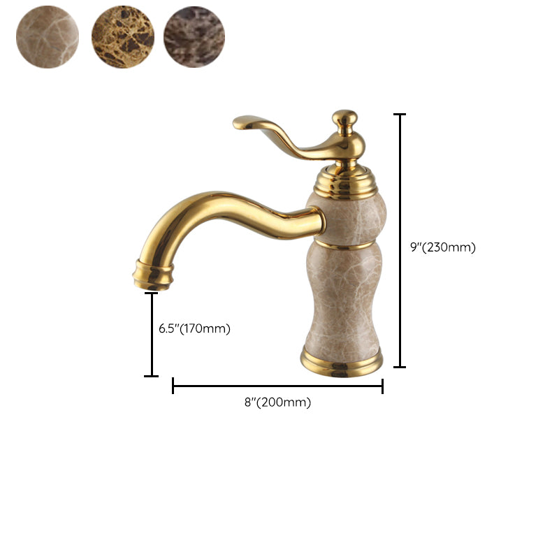 Luxury Bathroom Faucet Brass Lever Handle Low Arc Vessel Faucet