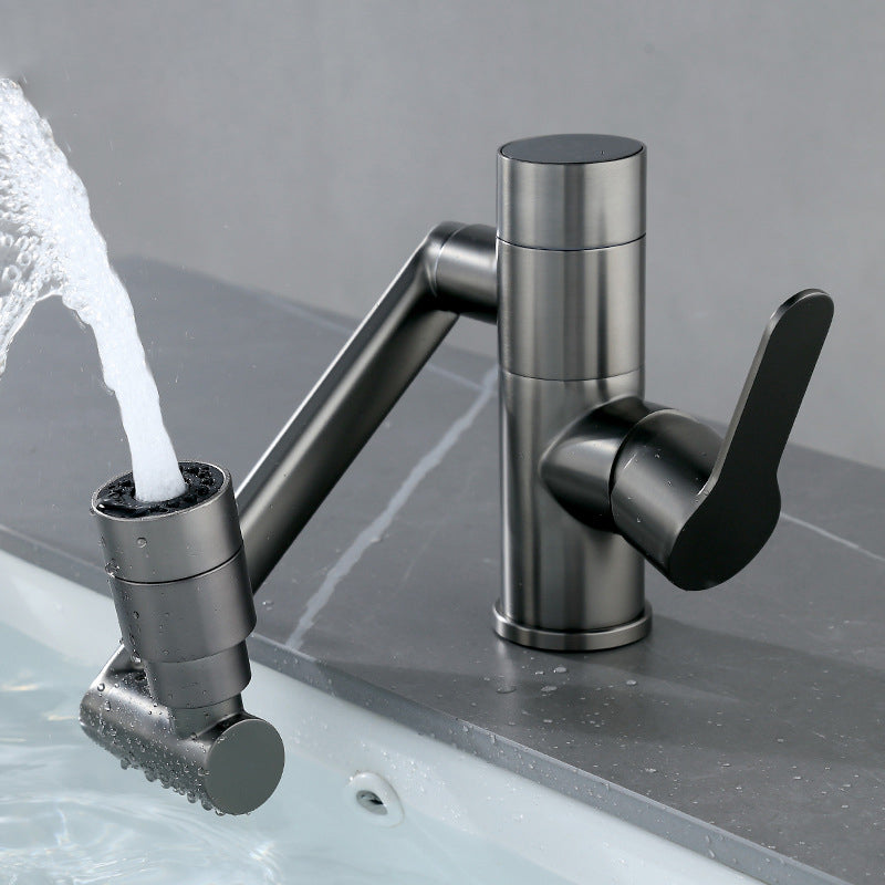 Modern Widespread Sink Faucet Solid Color Stainless Steel Centerset Lavatory Faucet
