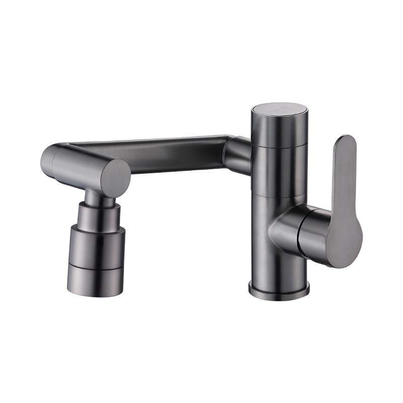 Modern Widespread Sink Faucet Solid Color Stainless Steel Centerset Lavatory Faucet