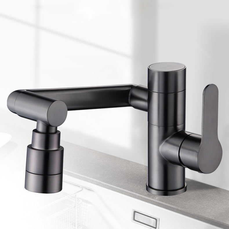 Modern Widespread Sink Faucet Solid Color Stainless Steel Centerset Lavatory Faucet