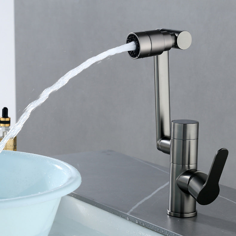Modern Widespread Sink Faucet Solid Color Stainless Steel Centerset Lavatory Faucet
