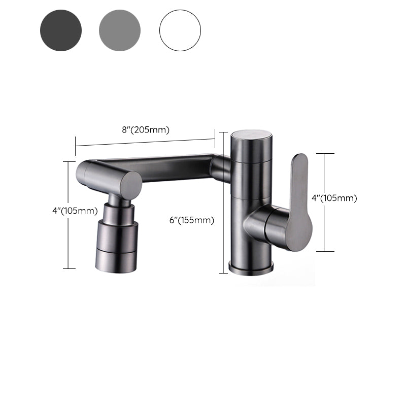 Modern Widespread Sink Faucet Solid Color Stainless Steel Centerset Lavatory Faucet